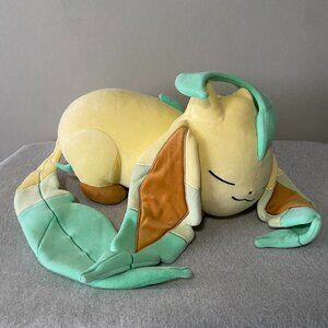 NWT Pokemon Center Sleeping Leafeon Poké Plush Large 16" 2017 USA